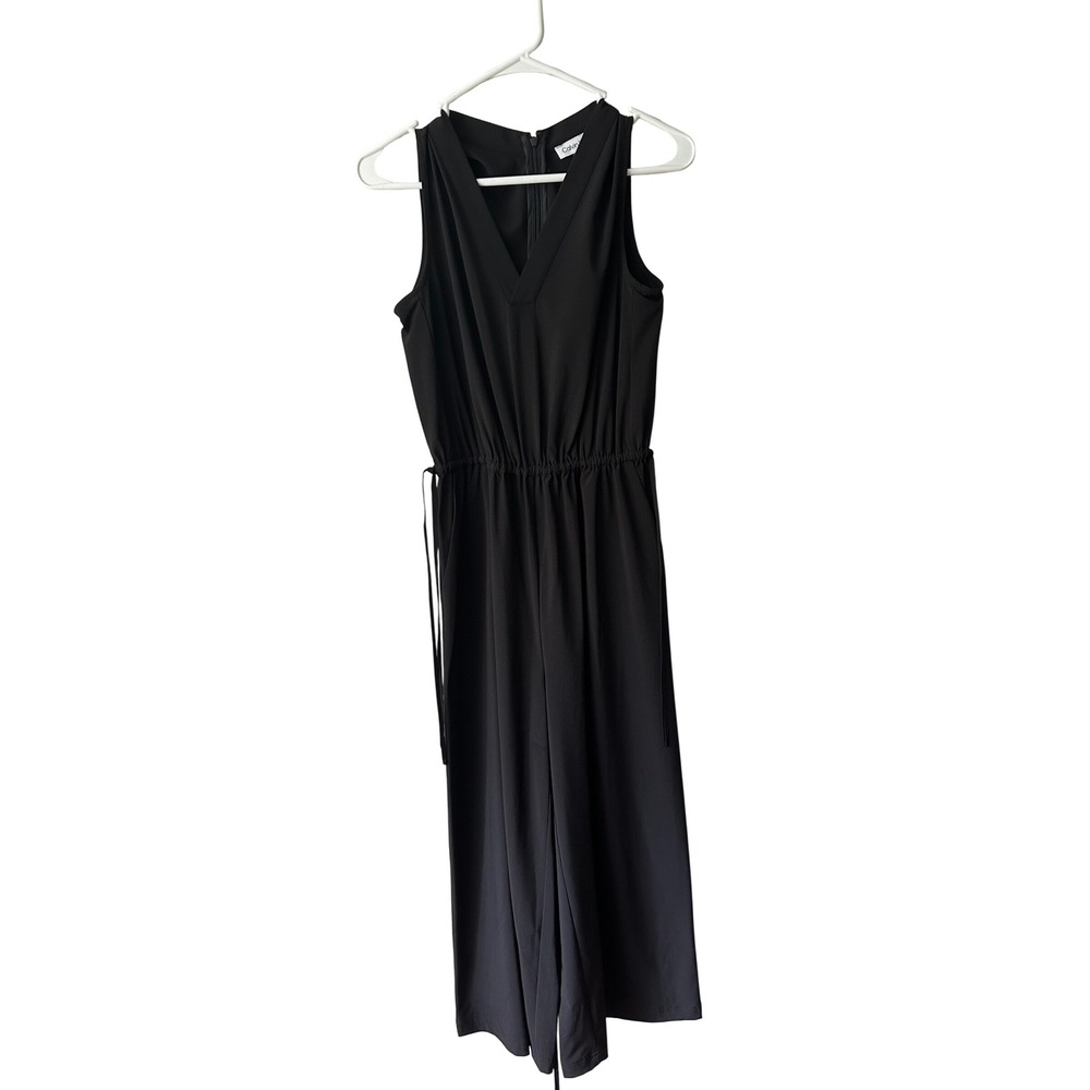 Calvin Klein Womens Black Sleeveless V-Neck Culotte Jumpsuit Classy minimalist